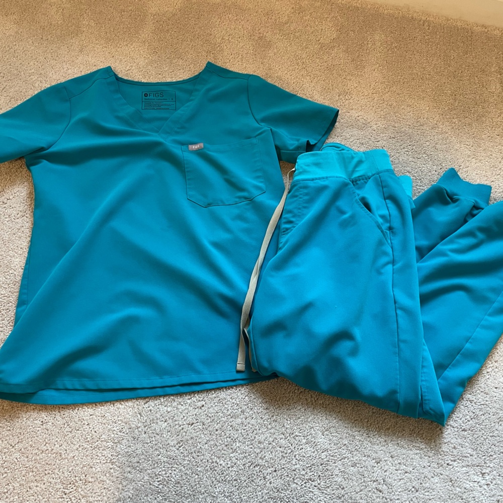 Figs scrub set Teal Catarina and Zamora joggers
